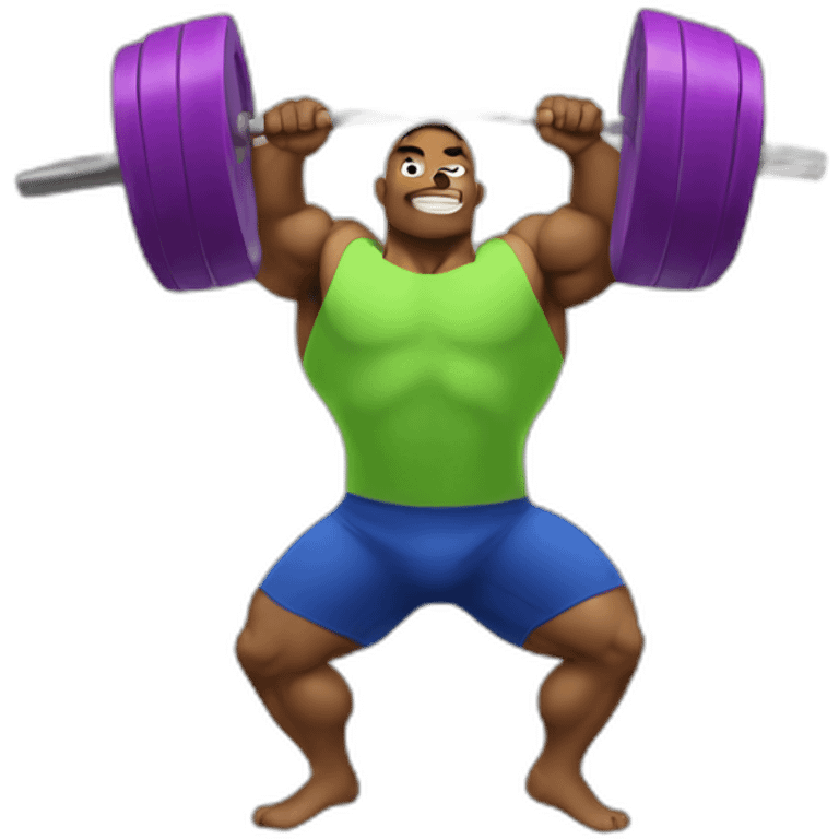 Powerlifter farting emoji