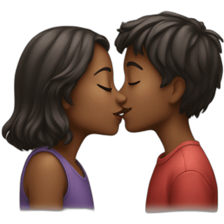 Girl and boy kissing  emoji