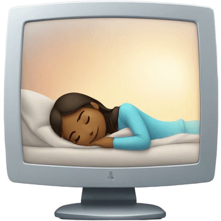 Computer monitor and sleeping girl emoji