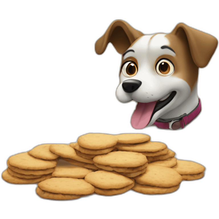 dog stealing cookies from a table emoji