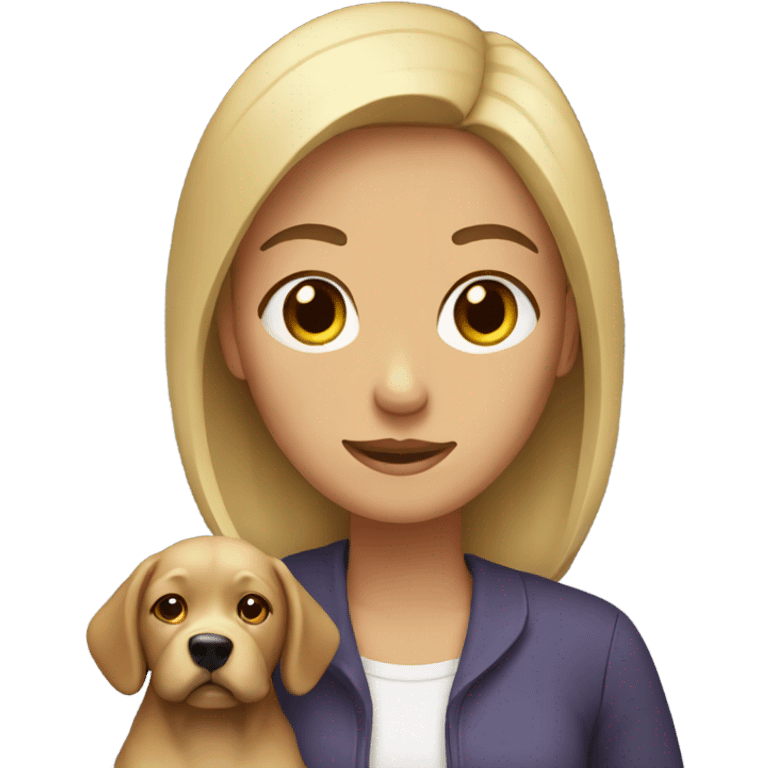 women with dog emoji