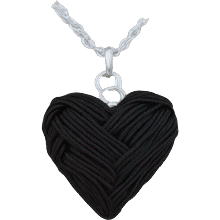 black string silver heart necklace emoji