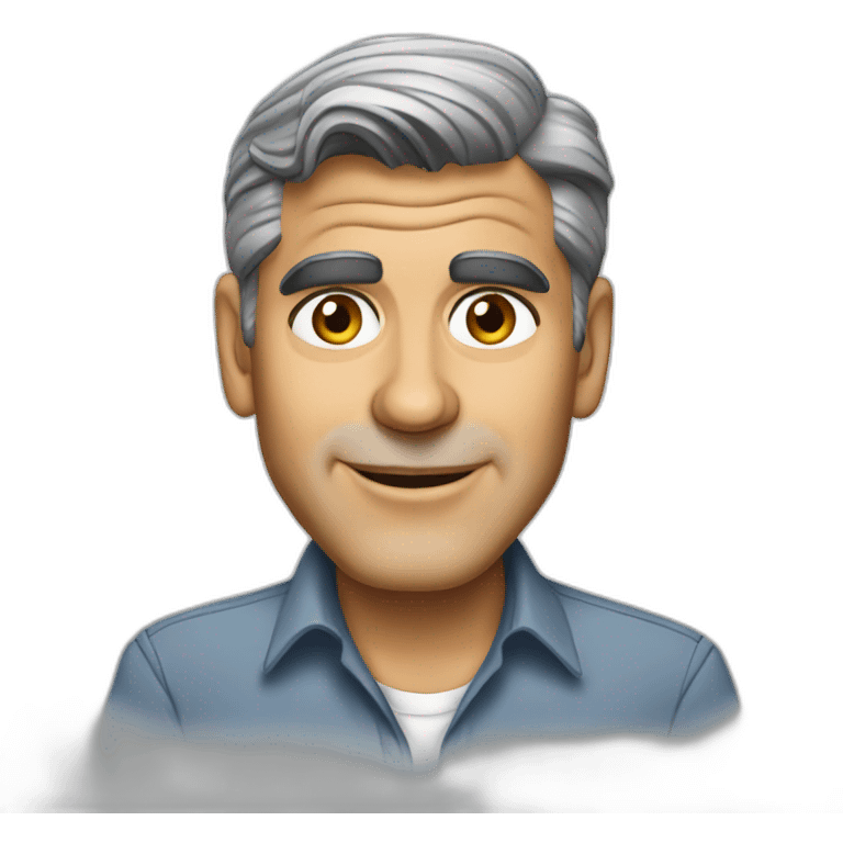 george clooney cartoon wearing shirt emoji