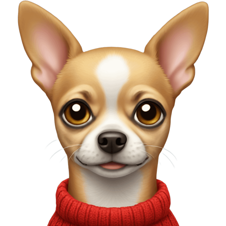 Chihuahua wearing a red sweater emoji