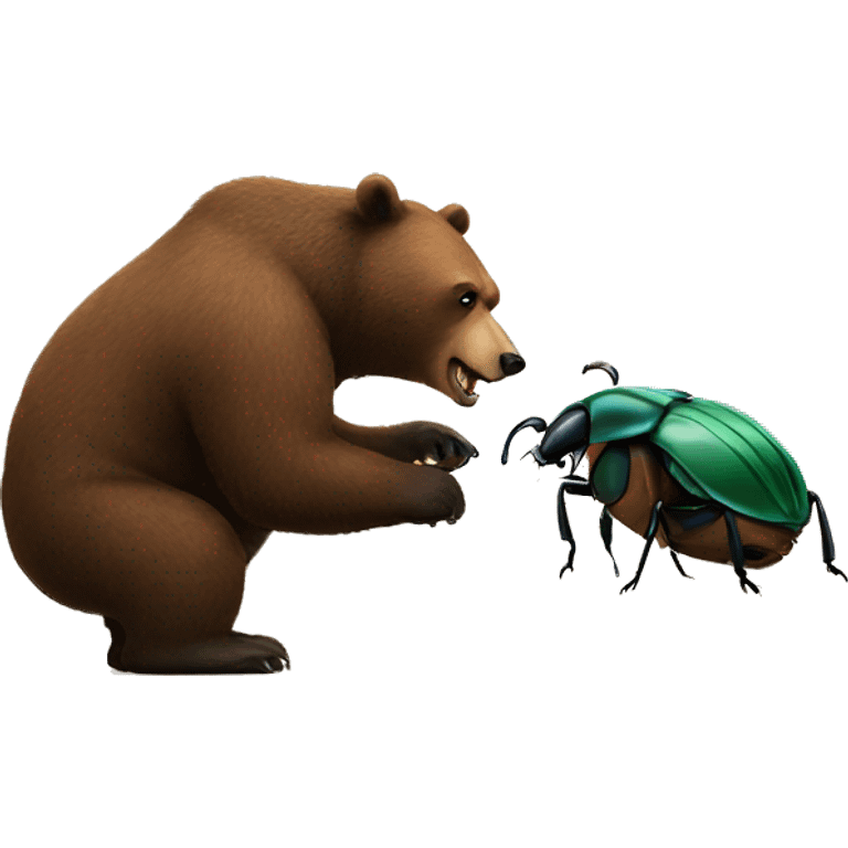 Bear hitting a beetle  emoji