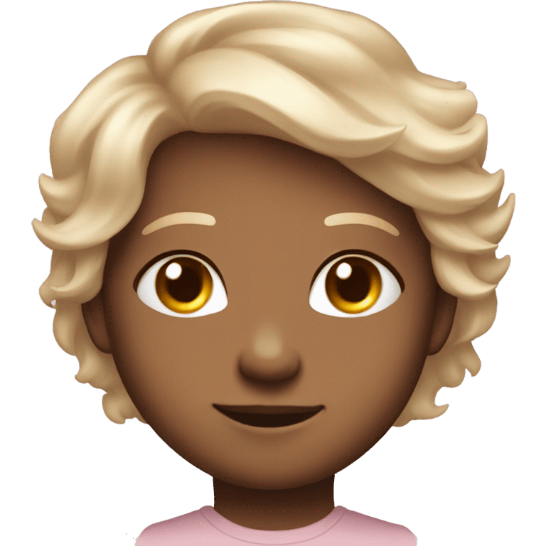 Cute Proud face with a bit of blush and Angel halo (Like mmessenger emojie) emoji