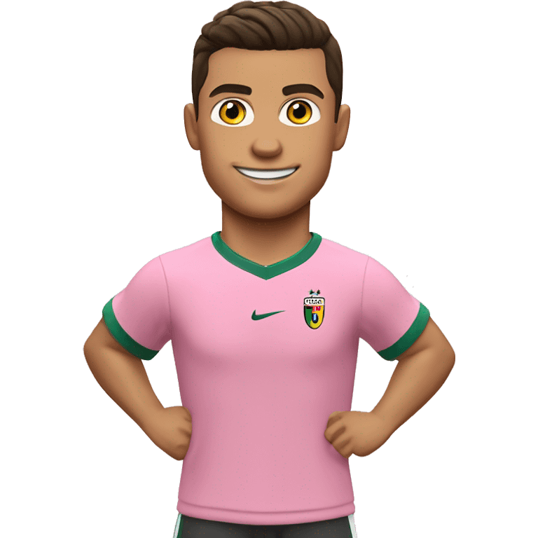 Cristiano ronaldo con camiseta rosa emoji