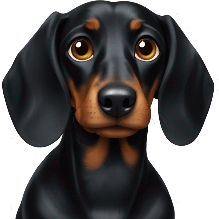 Two black dachshunds emoji