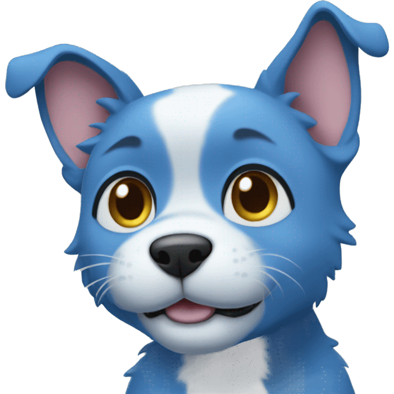 Blue meowdog blue sky background  emoji