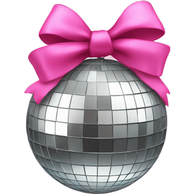 Disco ball with a pink bow  emoji