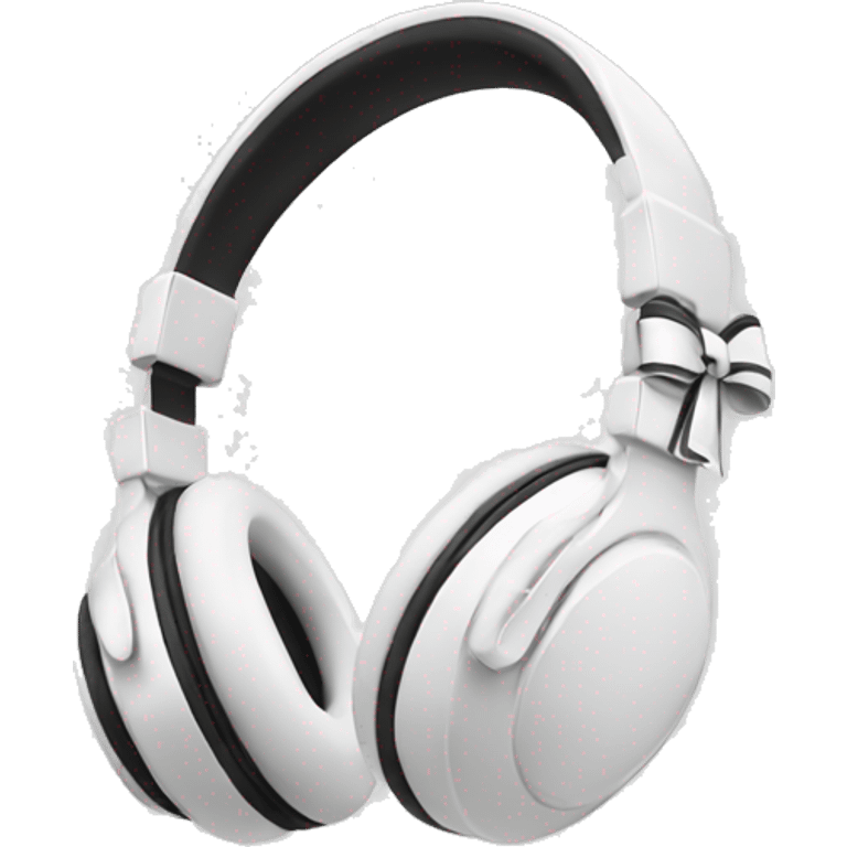 White headphones with bows emoji