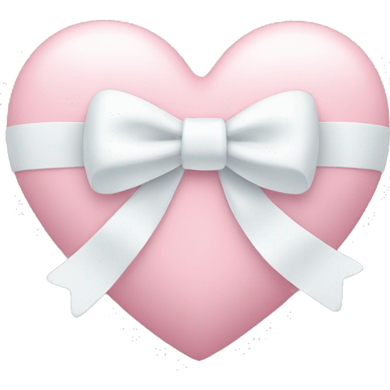 Pastel pink heart with white bow emoji