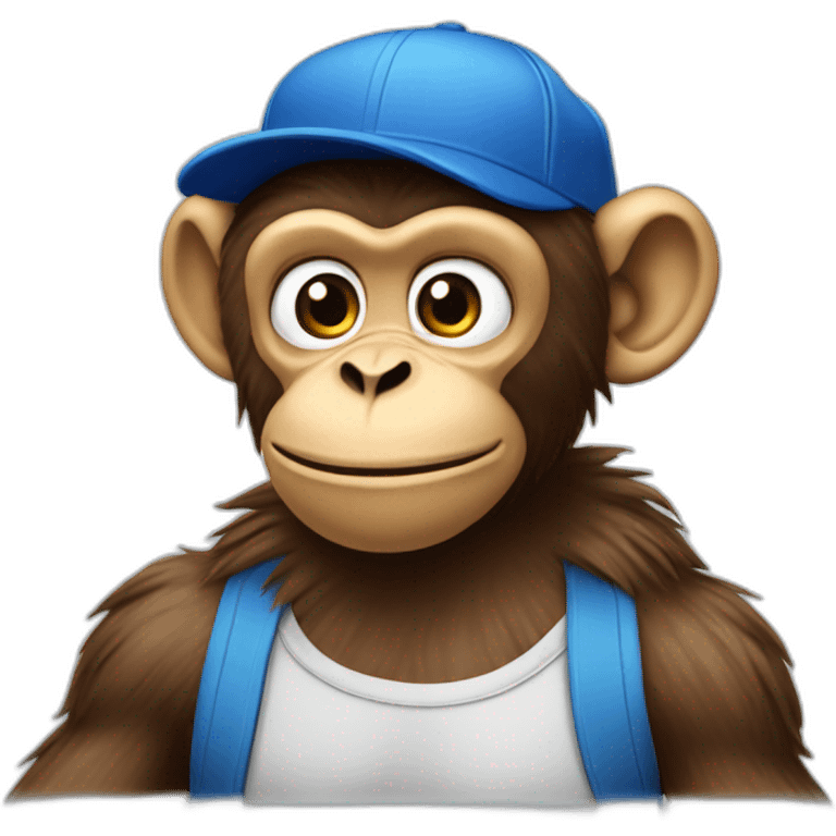 Monkey con gorra azul emoji