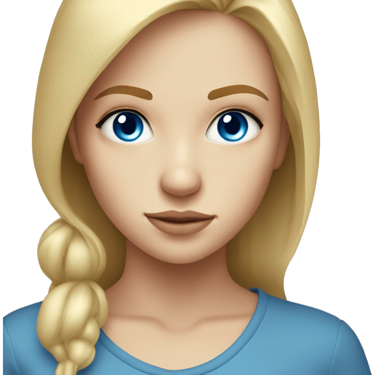 blonde girl portrait gaze blue eyes emoji