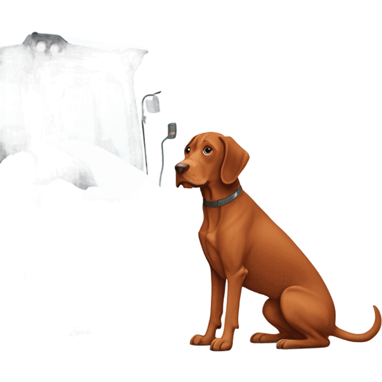 Vizsla in the snowblower  emoji