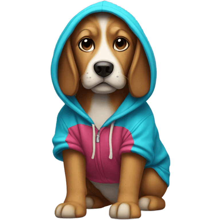 Dog wearing a hoodie emoji