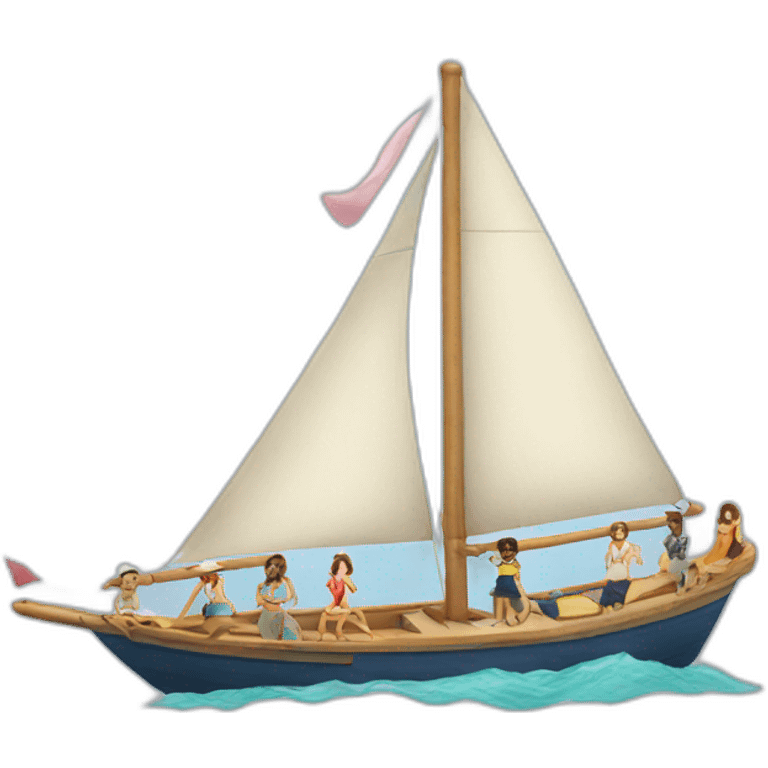 sailboat with a party emoji