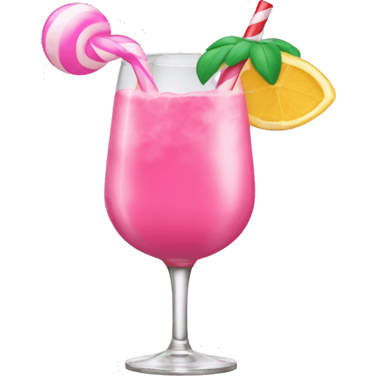 Coctail with bubble gum emoji