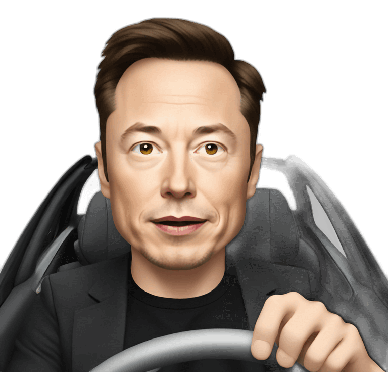 elon musk driving tesla emoji