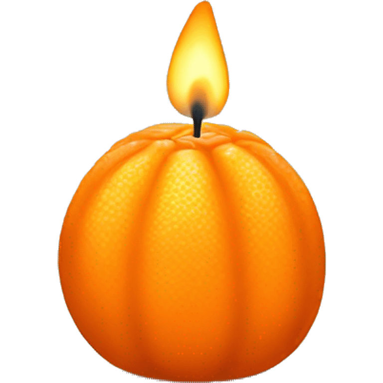 A candle in the form of a peeled tangerine emoji