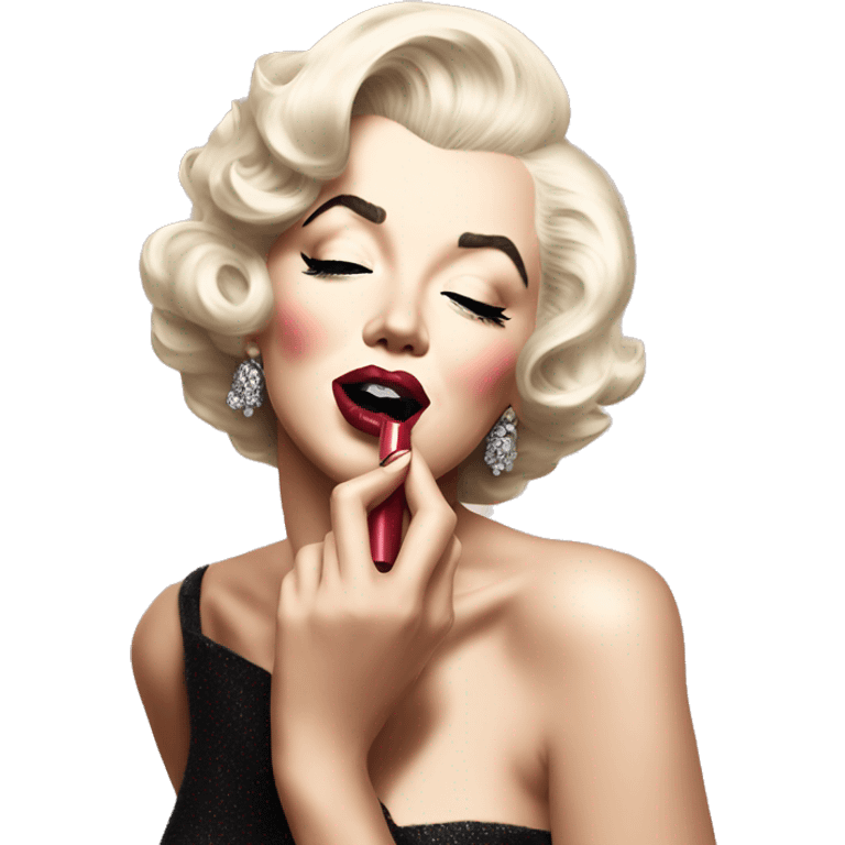 Marilyn Monroe putting on lipstick  emoji