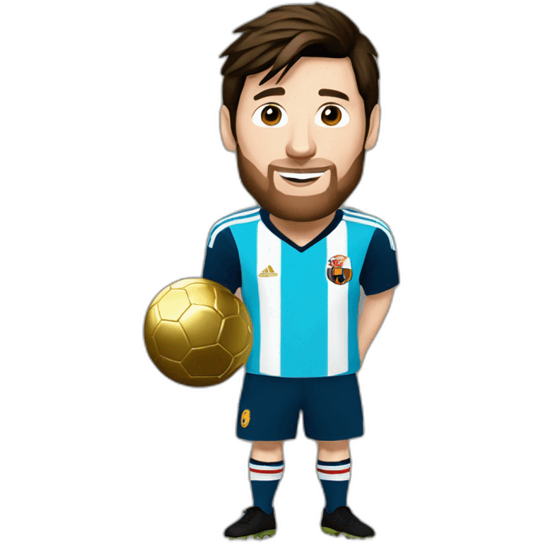 messi qui souleve le ballon dor emoji