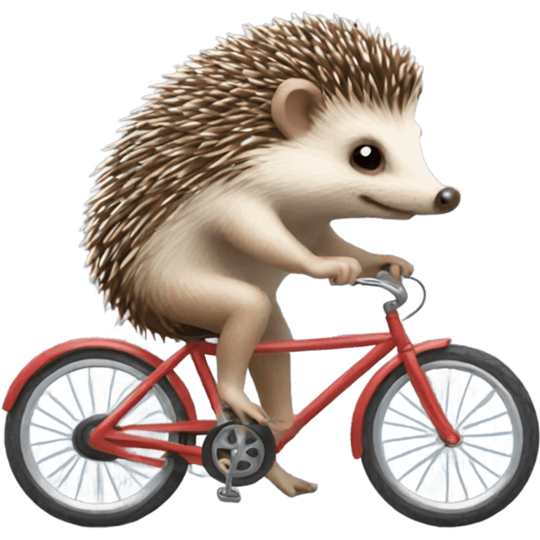 Hedgehog riding a bike cute  emoji