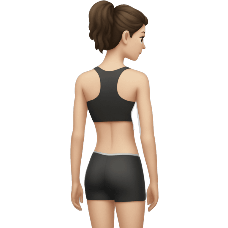 Woman Back muscles, pale skin, brunette  emoji