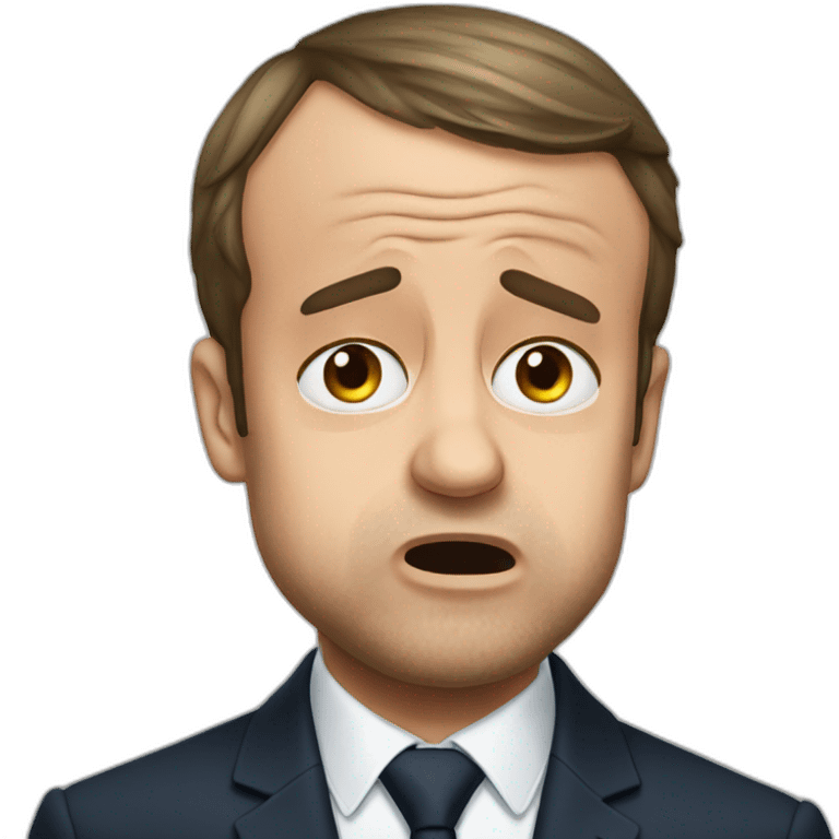 Emmanuel Macron crying emoji