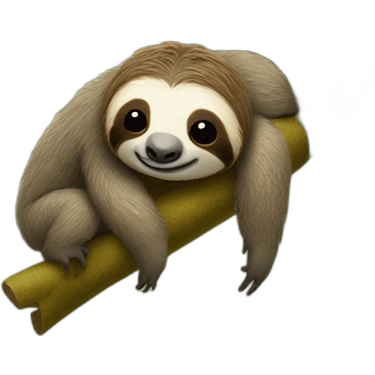 Sloth on caterpillar's back emoji