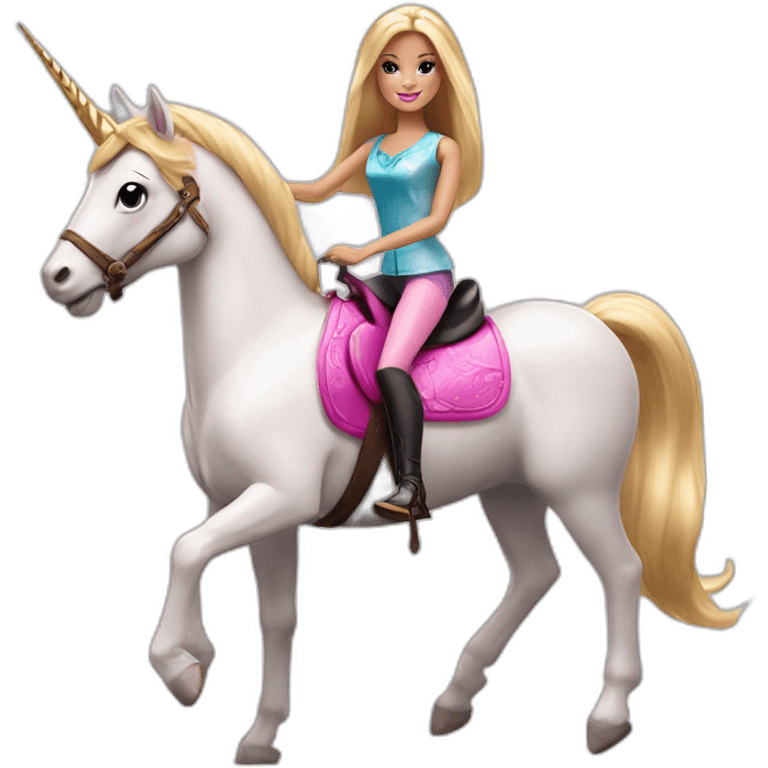 barbie riding a unicorn emoji