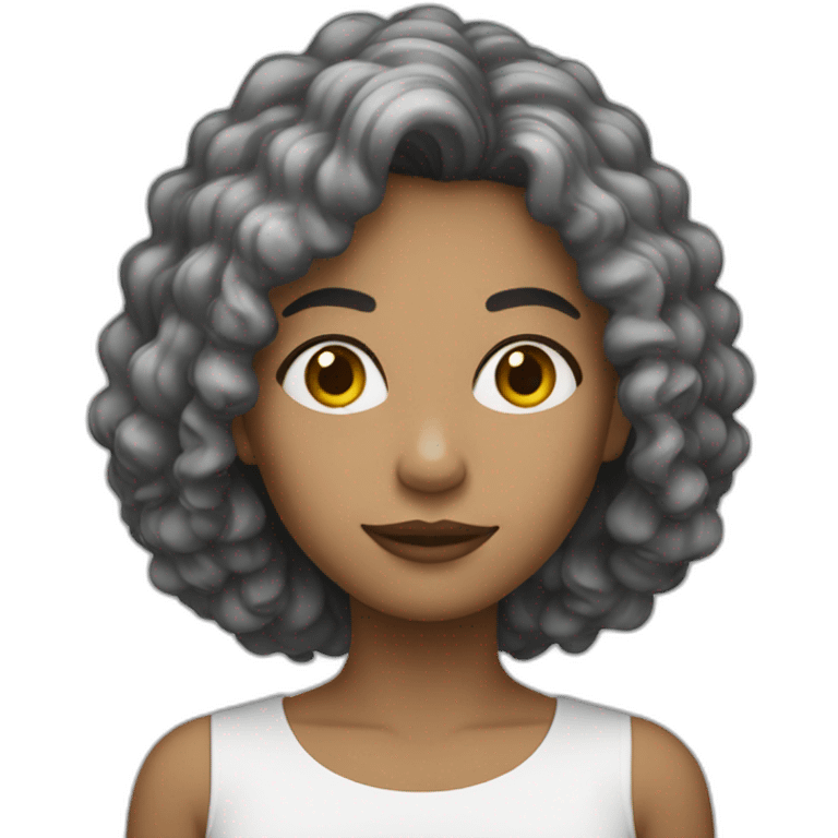 Mulher branca com cabelo escuro emoji