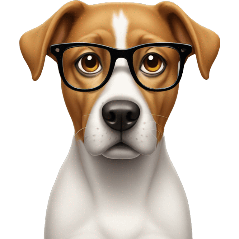 Dog wearing glasses emoji