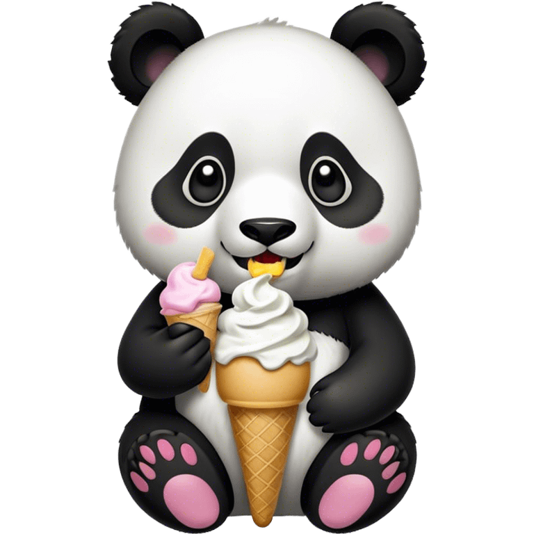 Panda eating ice cream emoji