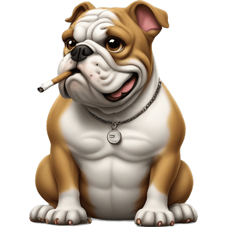 Bulldog smoking a cigarette ￼ emoji