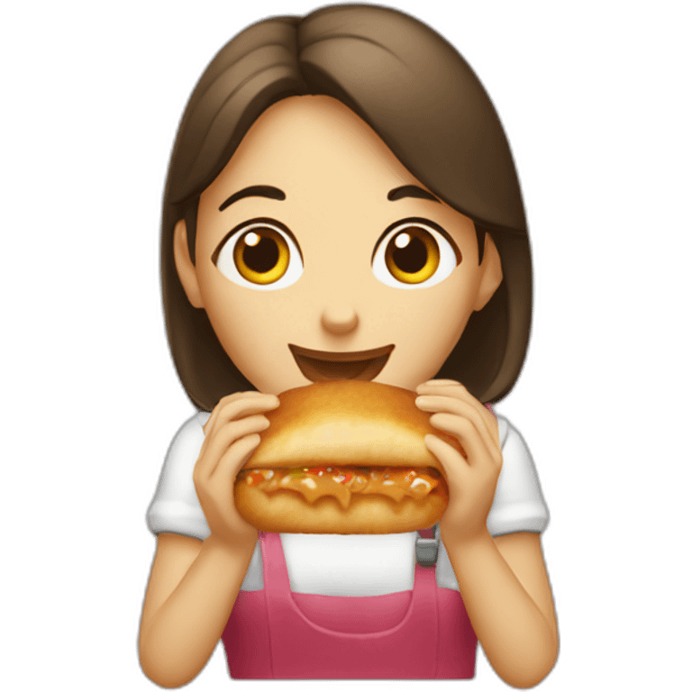 Girl eating panzerotti emoji