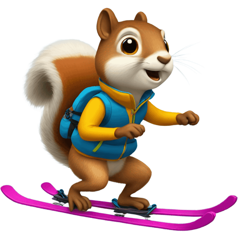 Squirrel skiing  emoji