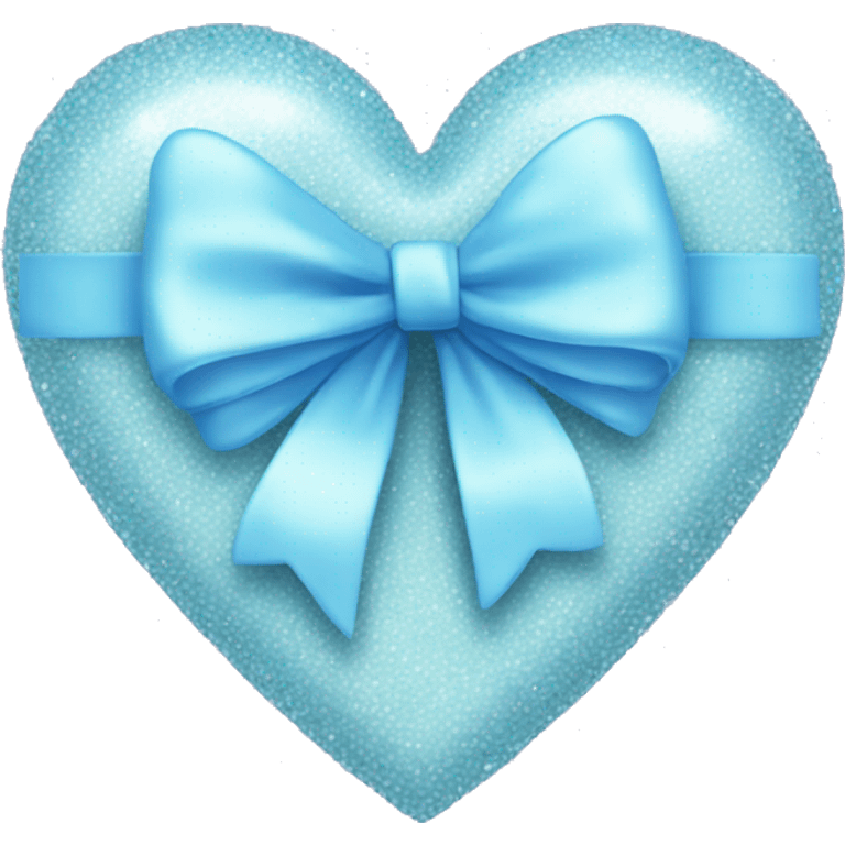 pastel blue sparkly heart with bow emoji