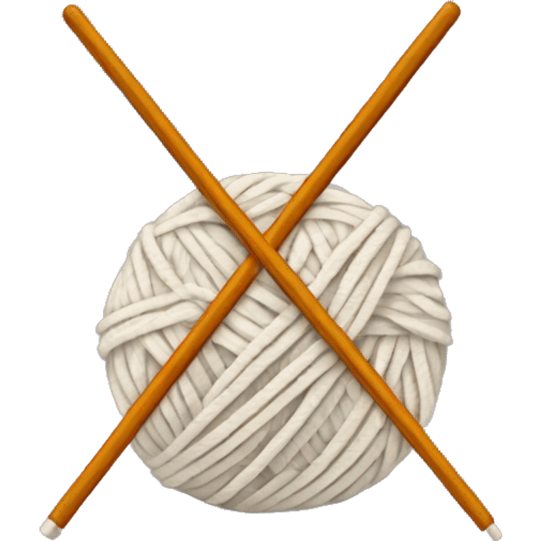 Ball of yarn with knitting needles emoji