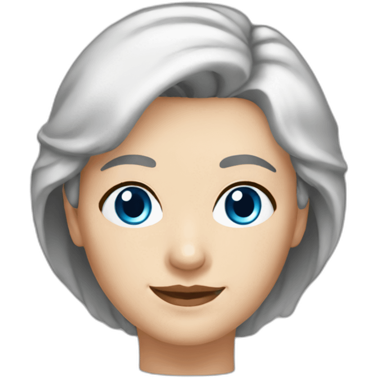 White 63 yrs old woman dark brown hair blue eyes with rose T-shirt emoji