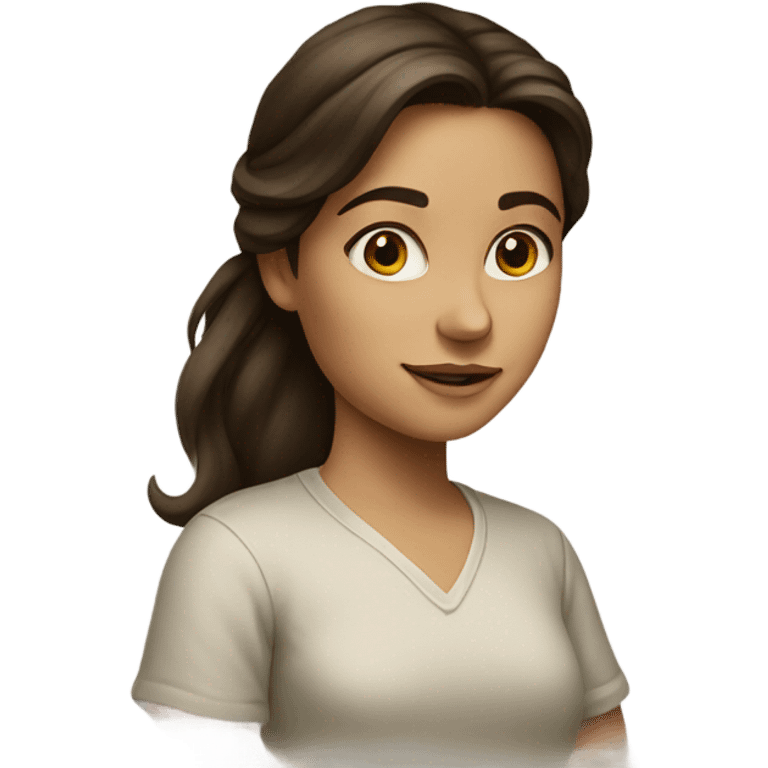 Brunette girl painting  emoji