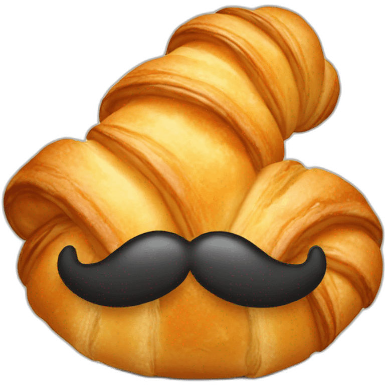 croissant with moustache emoji