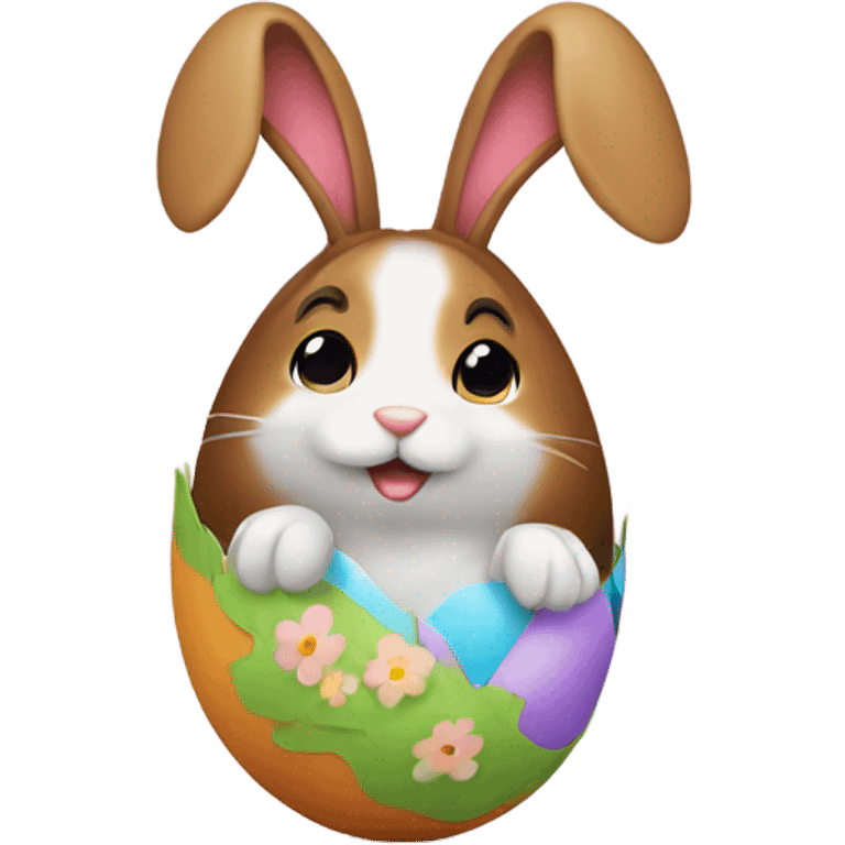 easter egg with a bunny all in Easter theme emoji