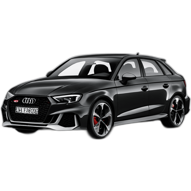 Audi rs3 black facelift, facing front left emoji