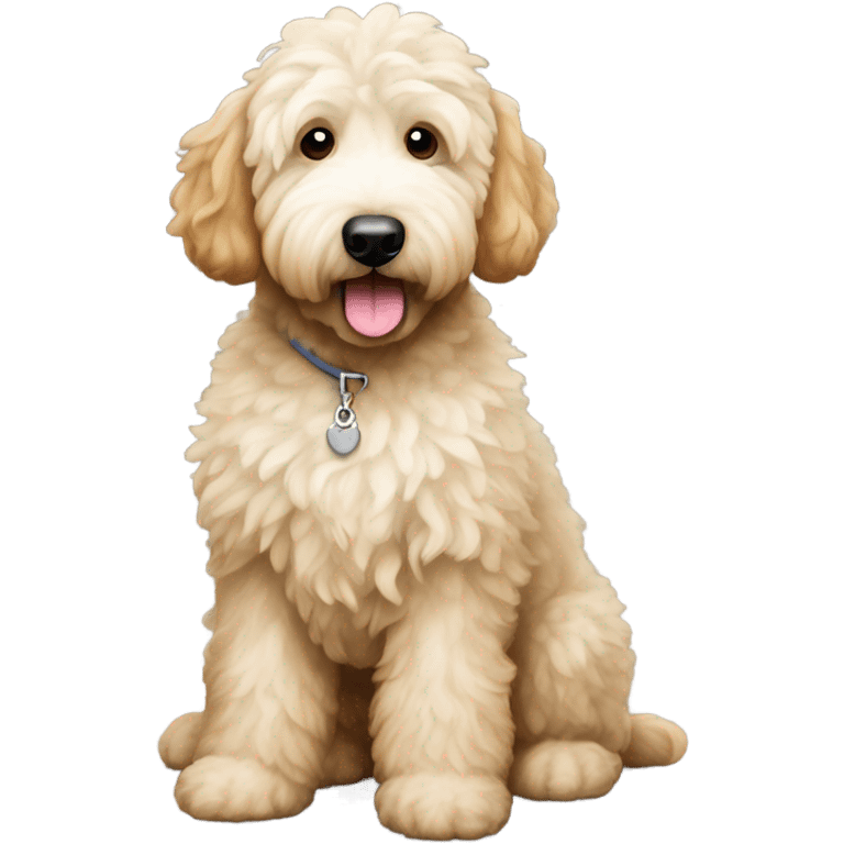 Goldendoodle with white muzzle  emoji