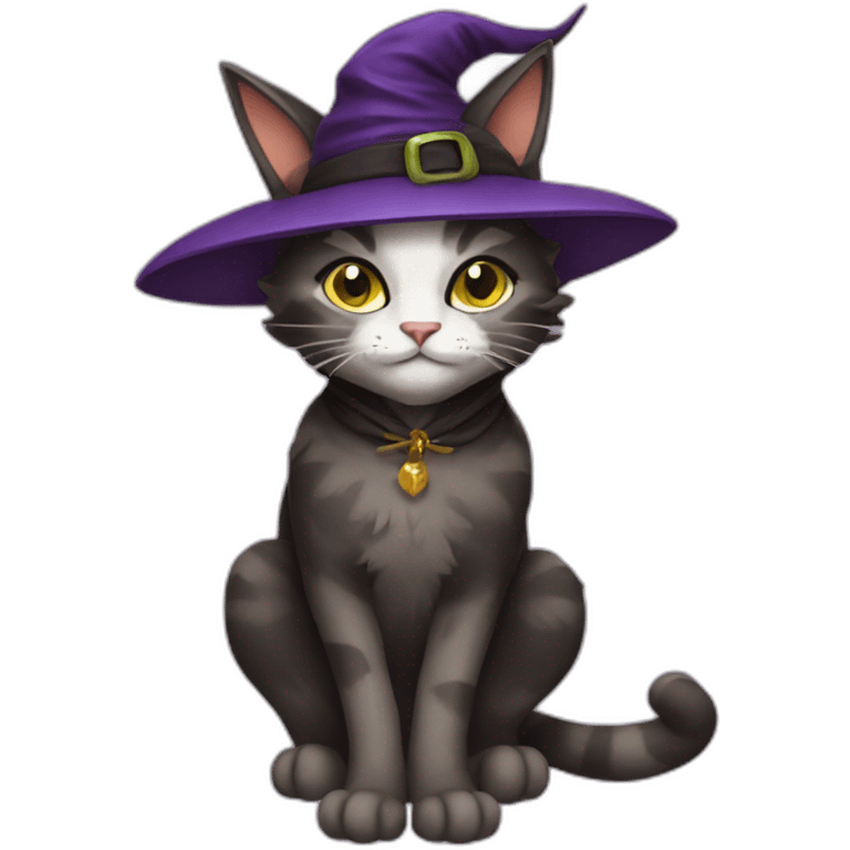 Cat witch emoji