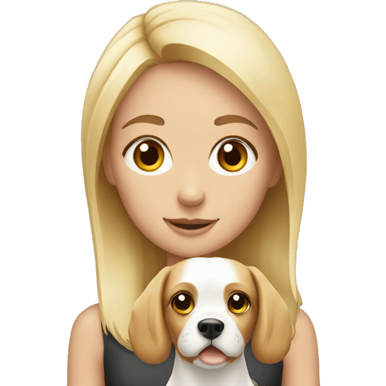 Blonde girl with spaniel emoji