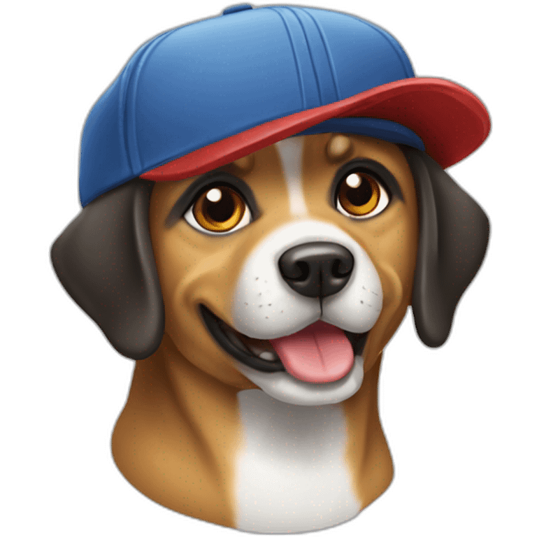 Chien avec casquette emoji