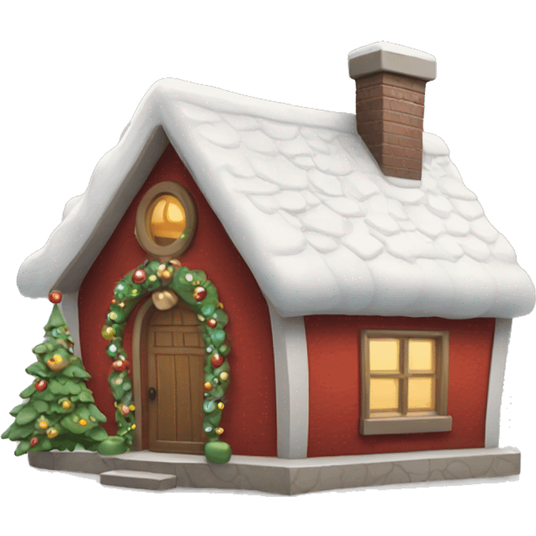 cute christmas cottage emoji