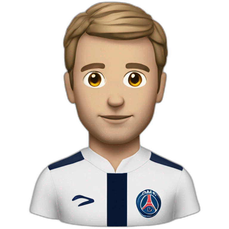 macron head with a psg shirt emoji